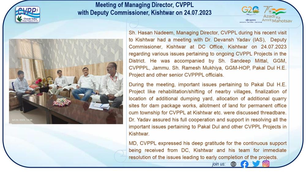 Meeting of Managing Director, CVPPPL with Deputy ...