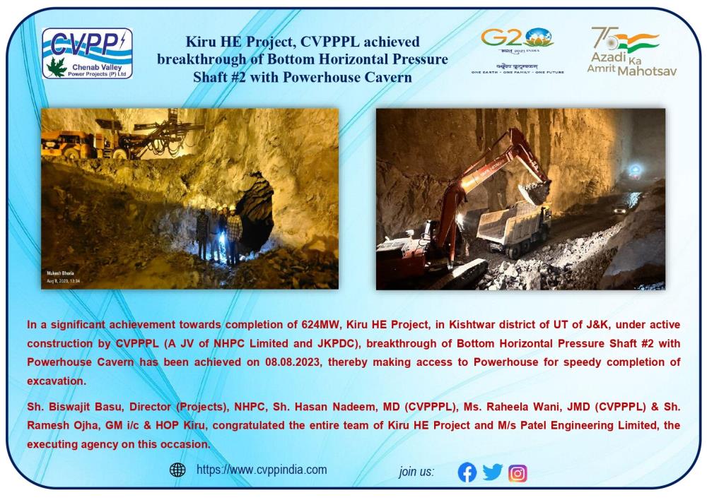 Kiru HE Project, CVPPPL achieved breakthrough of ...