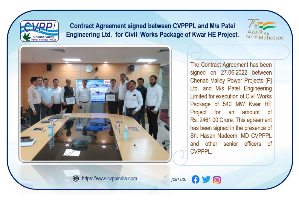 Contract Agreement signed between CVPPPL and M/s ...