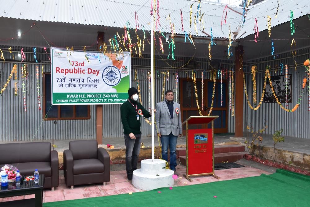 Celebration of 73rd Republic Day on 26-01-2022 at Kwar HE Project