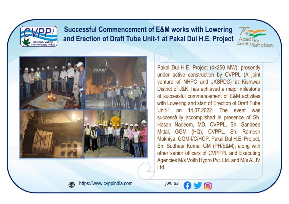 Successful Commencement of E&M works with Lowerin...