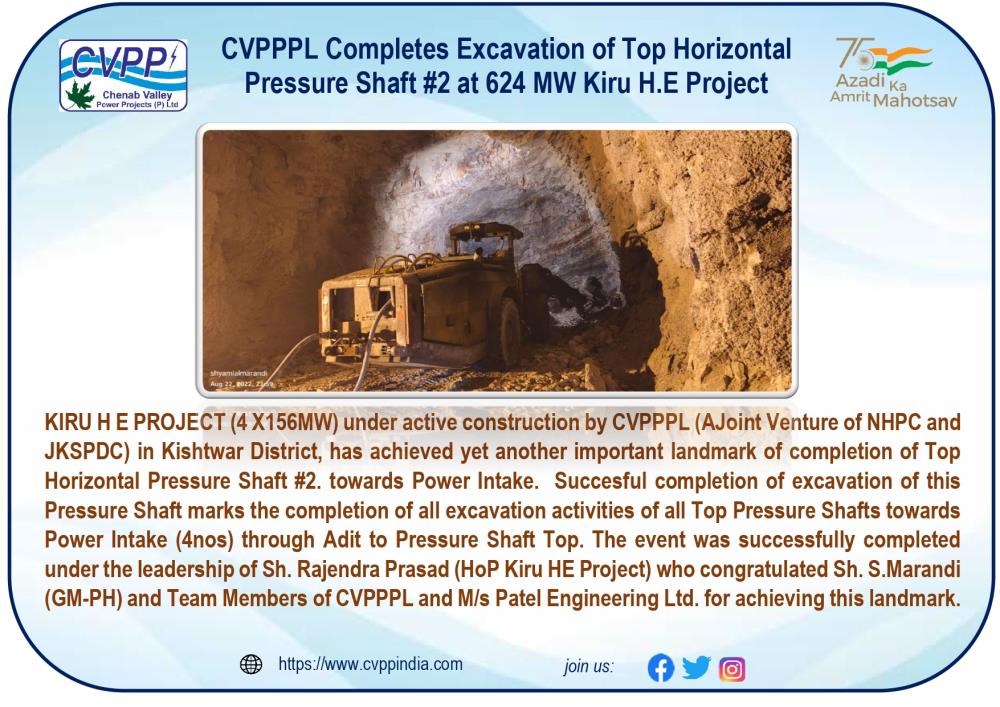 CVPPPL Completes Excavation of Top Horizontal Pre...