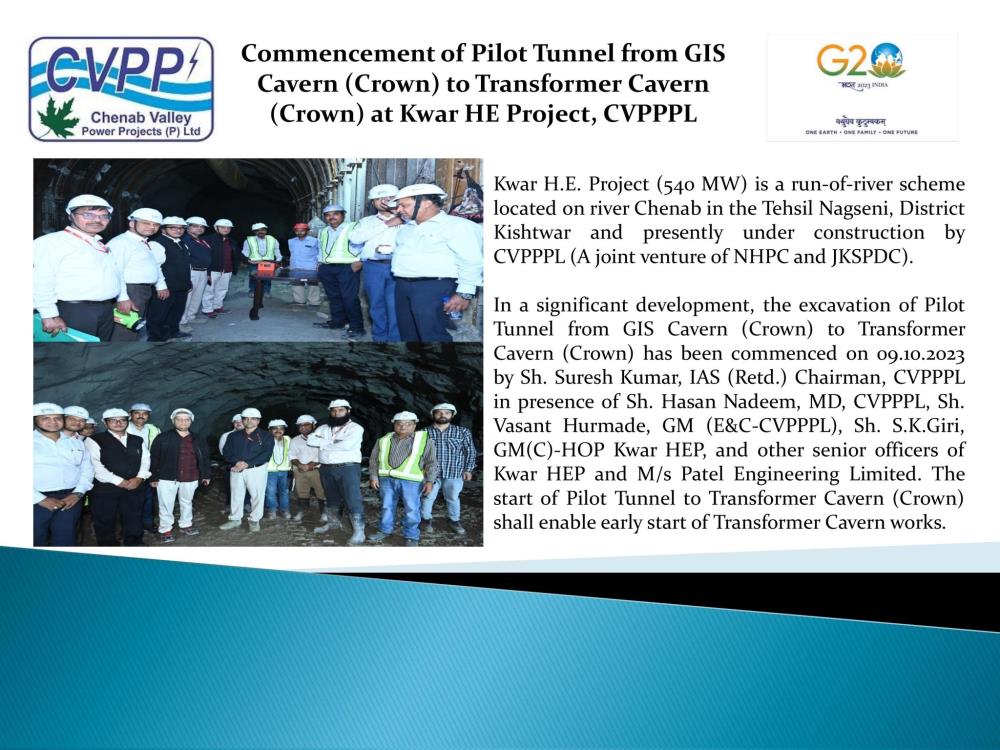 Commencement of Pilot Tunnel from GIS Cavern (Cro...