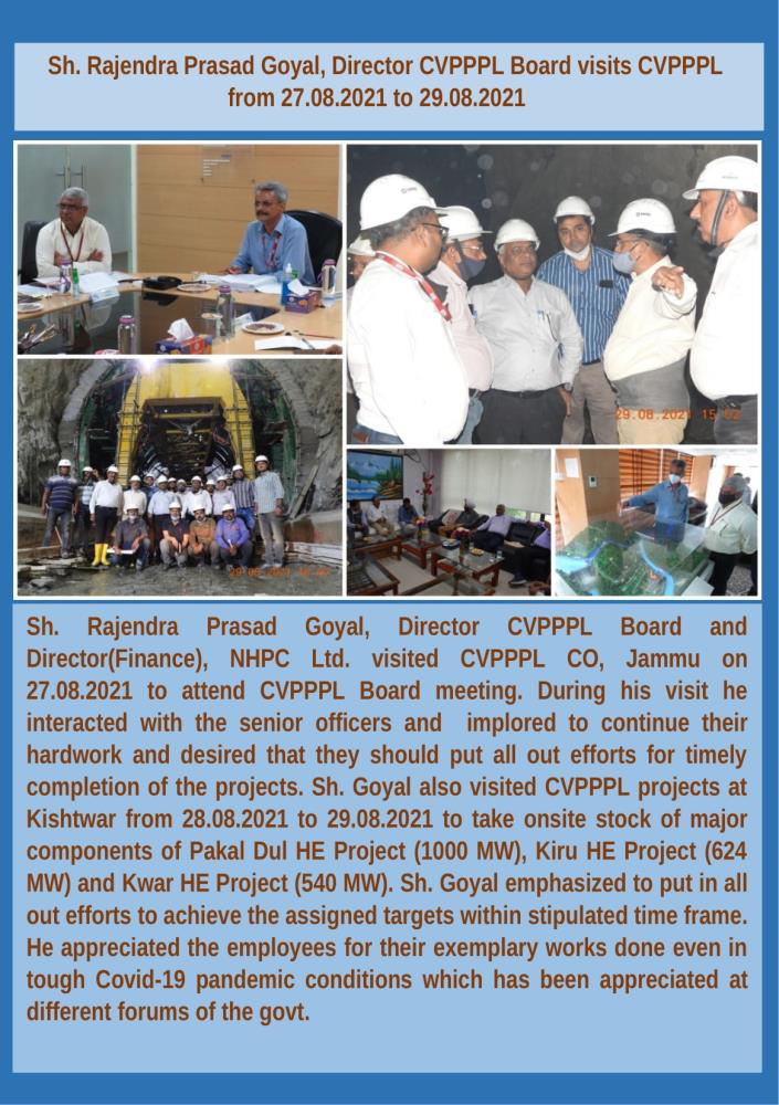 Sh. Rajendra Prasad Goyal, Director CVPPPL Board ...