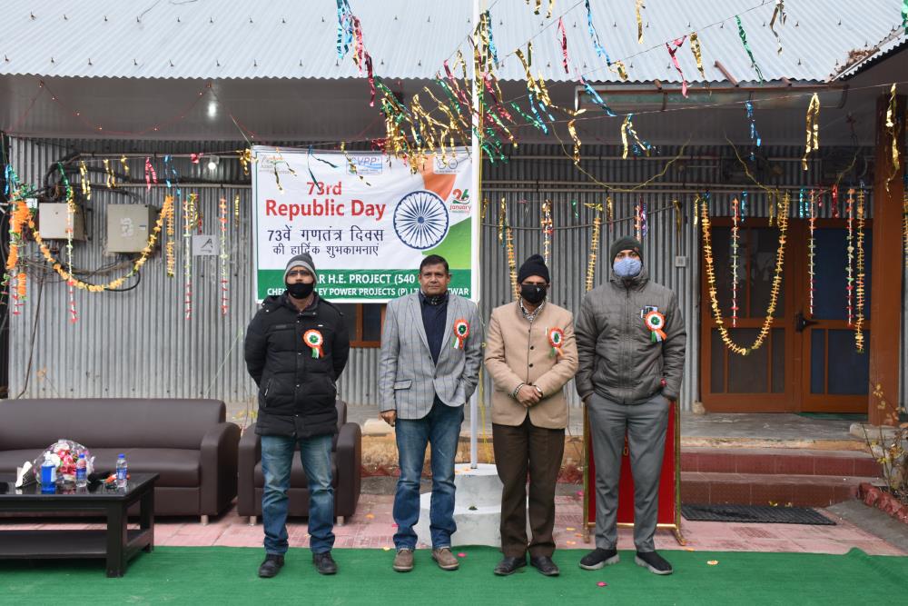 Celebration of 73rd Republic Day on 26-01-2022 at Kwar HE Project