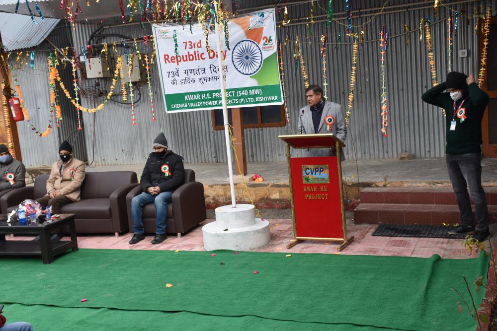 Celebration of 73rd Republic Day on 26-01-2022 at Kwar HE Project