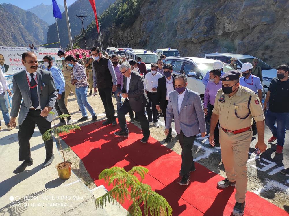 Kwar HEP Site Visit of Sh. Alok Kumar, Secretary Power, GOI, along with Joint Secretary- Distribution, CMD-NHPC, MD-CVPPPL and others Dignitaries & Sr. Officers on 07-10-2021