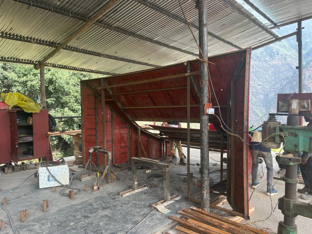 Fabrication of Bell Mouth shutters of Construction sluice at Dool Yard