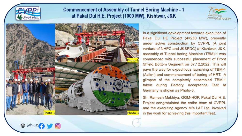 Commencement of Assembly of Tunnel Boring Machine...