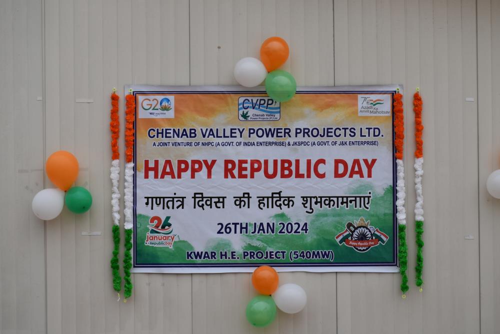 Celebration of Rebublic Day on 26-01-2024 at Kwar HE Project