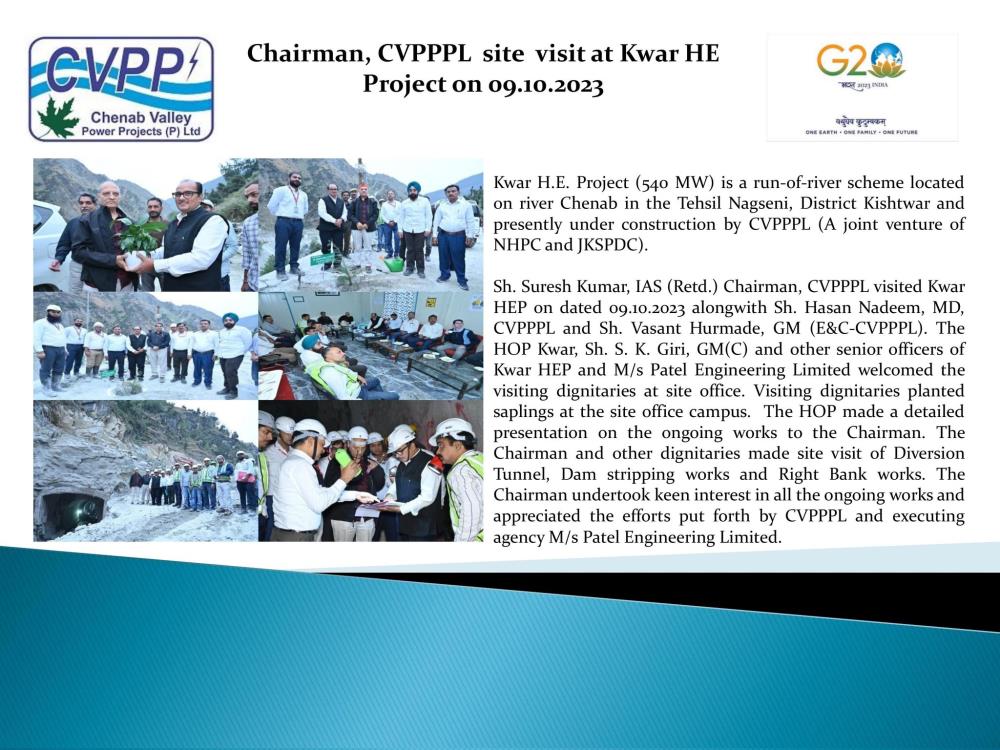 Chairman, CVPPPL  site  visit at Kwar HE Project ...
