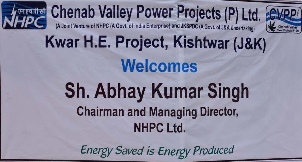 SITE VISIT OF CMD, NHPC TO KWAR HEP ON 26.06.2021
