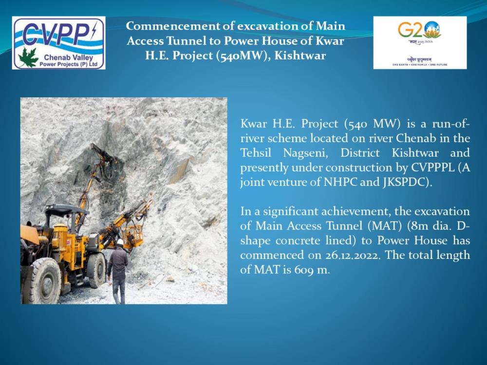 Commencement of excavation of Main Access Tunnel ...