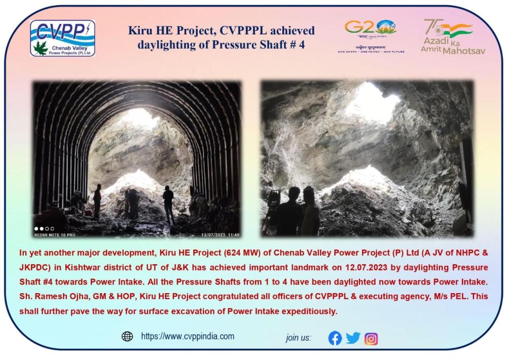 Kiru HE Project, CVPPPL achieved daylighting of P...