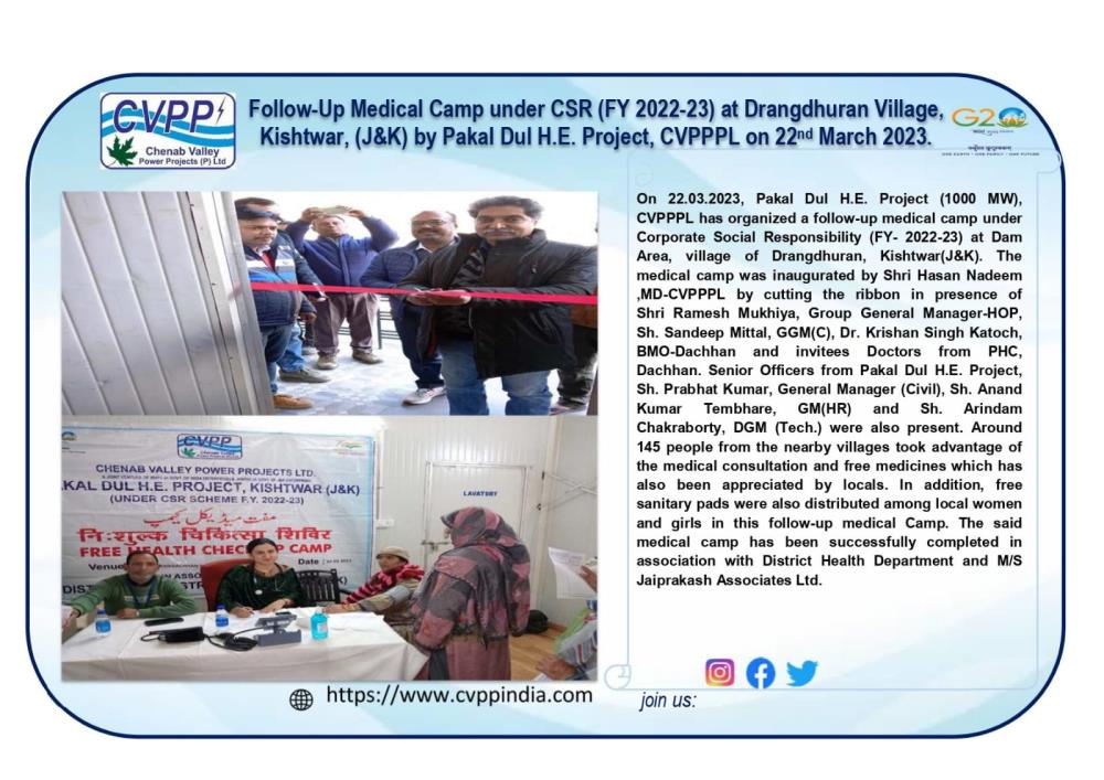 Follow-Up Medical Camp under CSR (FY 2022-23) at ...