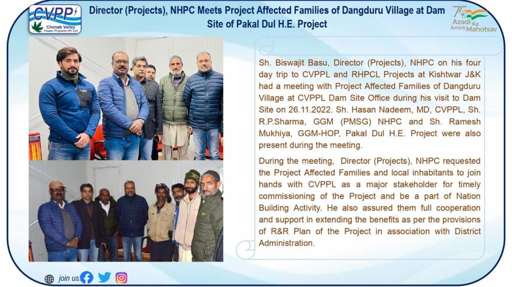 Director (Projects), NHPC Meets Project Affected ...