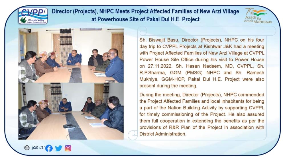 Director (Projects), NHPC Meets Project Affected ...