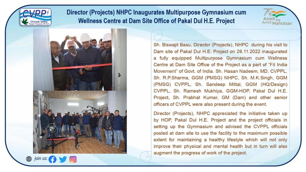 Director (Projects) NHPC Inaugurates Multipurpose...