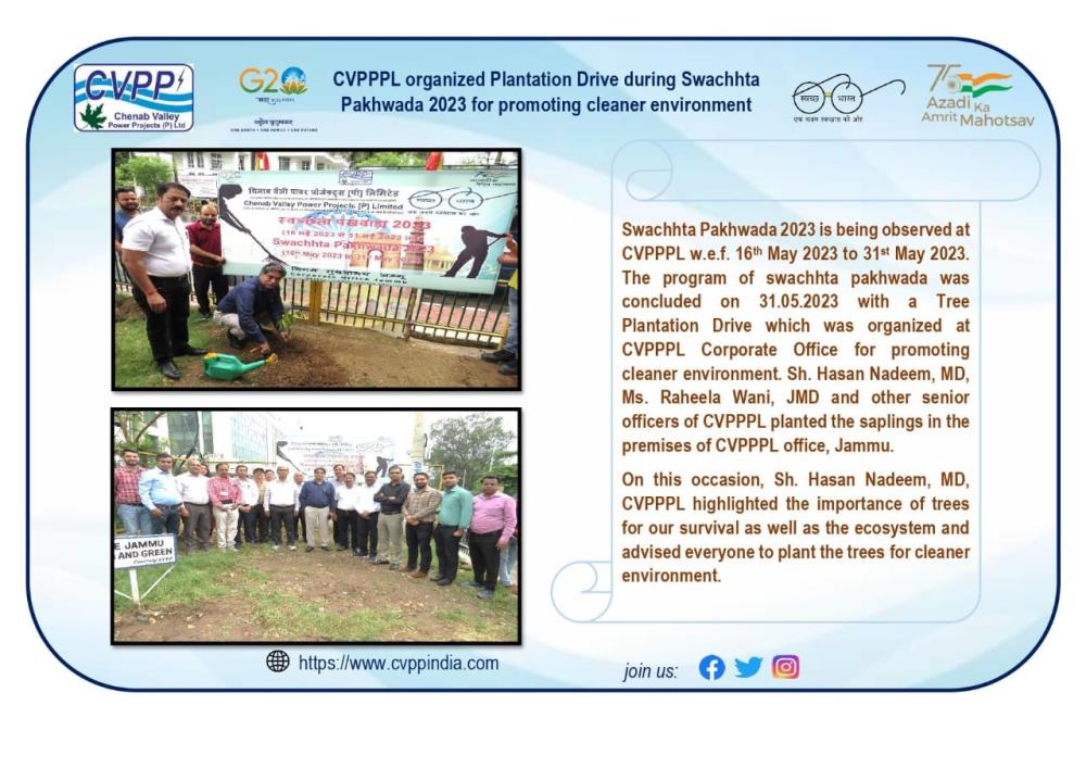 CVPPPL organized Plantation Drive during Swachhta...