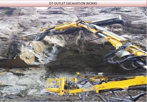 DT Outlet portal(drilling for rock bolt for umbrella protection)