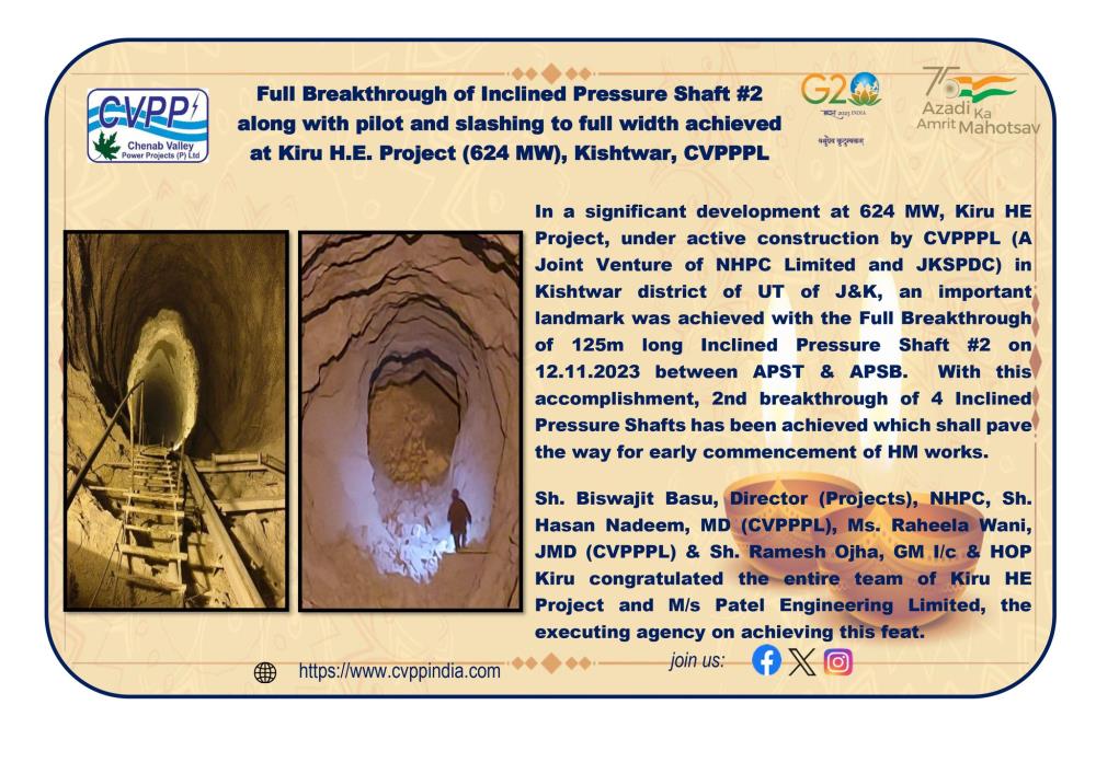 Full Breakthrough of Inclined Pressure Shaft #2 a...