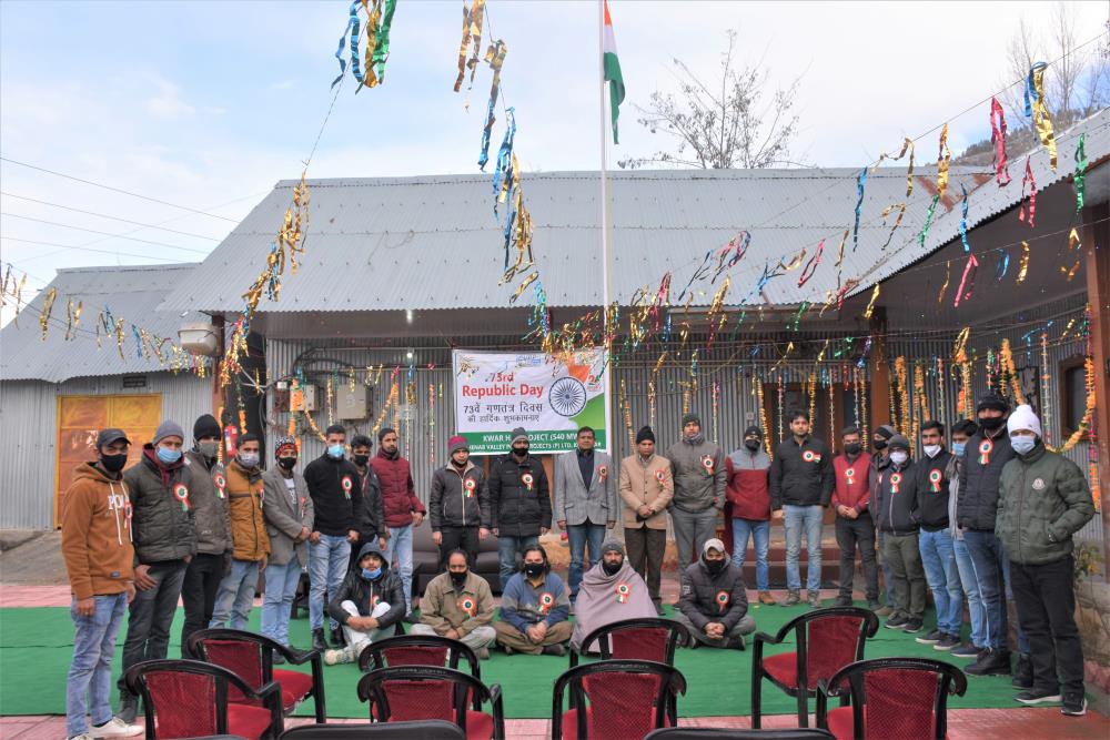 Celebration of 73rd Republic Day on 26-01-2022 at Kwar HE Project