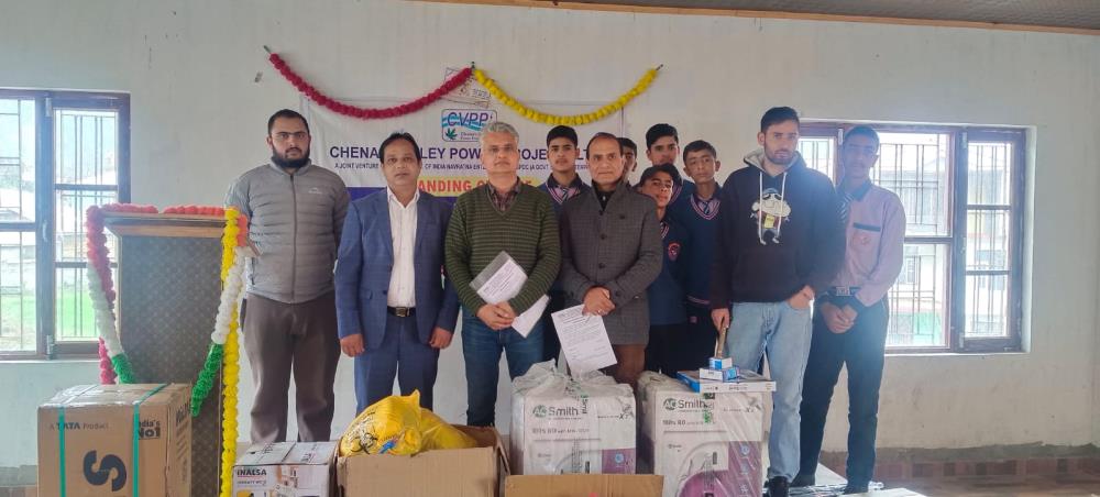 Handing over of Healthcare items to Aadarsh Bal Niketan HS School Kishtwar by Pakal Dul HEP under CSR Plan 2024-25