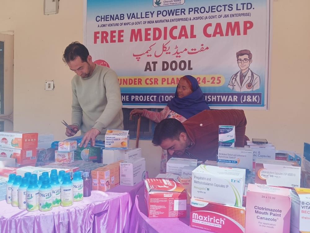 Free Medical Camp organised at Village Dool by Pakal Dul HEP  under CSR Plan 2024-25