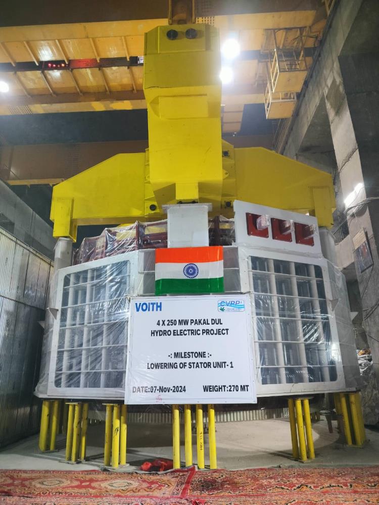 पकल दुल जलविद्युत परियोजना: यूनिट-1 में स्टेटर को...